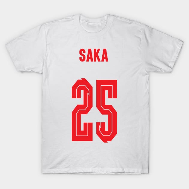 Saka England 25 T-Shirt by Alimator